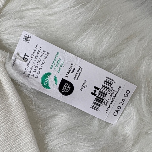 Carter's Cream Ruffle Sleeve Sweater - Picture 5 of 6